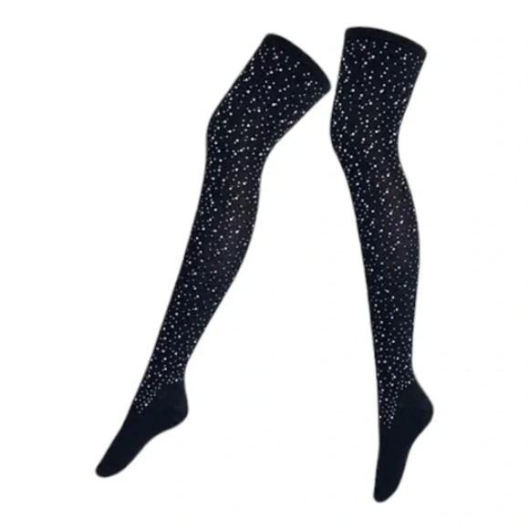 White Sequin Knee High Socks Sparkle White Sexy Sparkle Socks for Dress - Picture 8 of 8